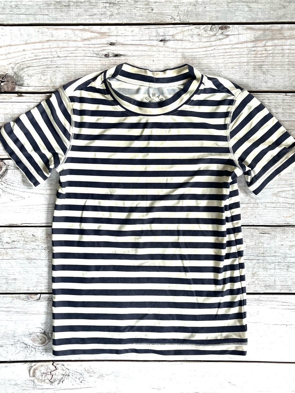 Primary Navy and White Striped Mariners Rash Guard